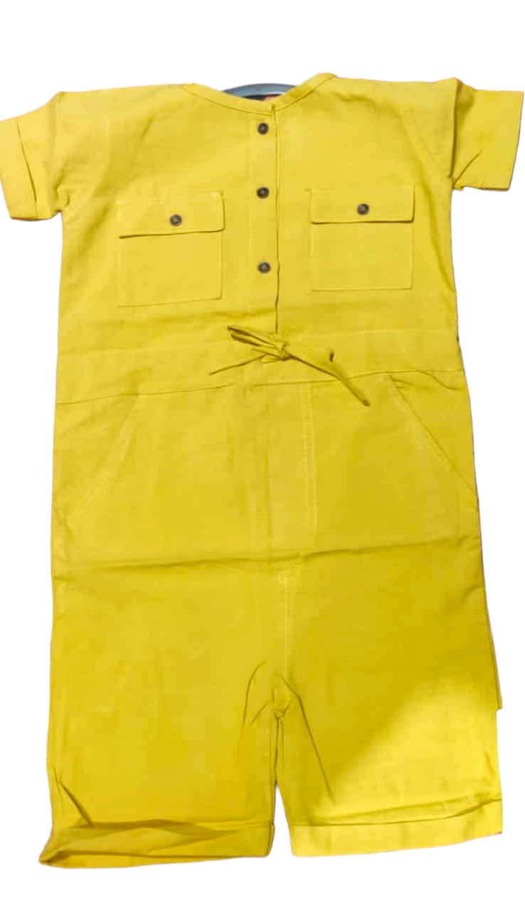 Yellow Button Pocket Jumpsuit